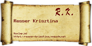 Resser Krisztina névjegykártya